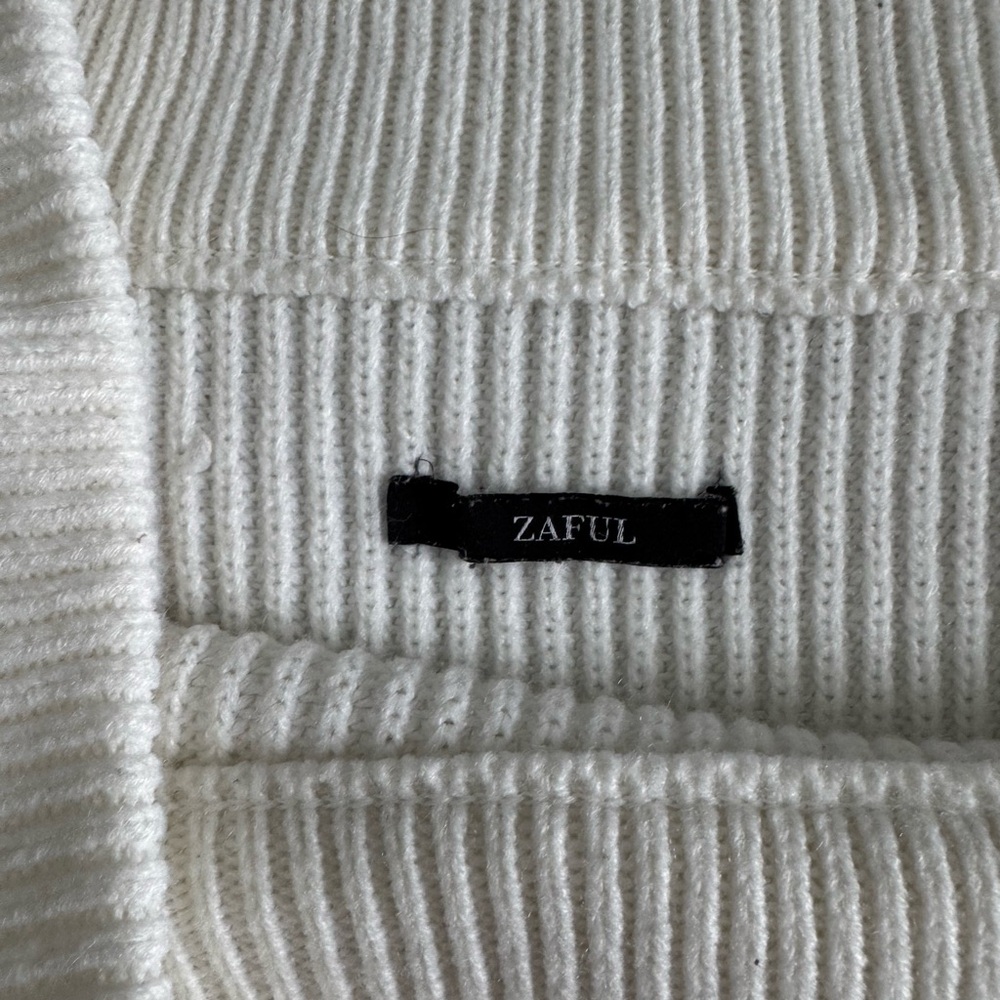 Cream Ribbed Knit Sweater - Picture 4 of 4